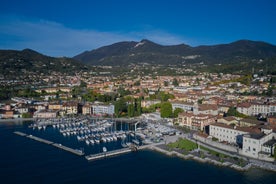 photo of an aerial panoramic view of the center of Salo on Lake Garda, Italy.