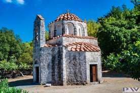 Photo of aerial view of seaside village of Archangelos in Laconia, Greece.