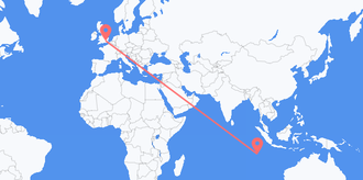 Flights from Cocos (Keeling) Islands to the United Kingdom