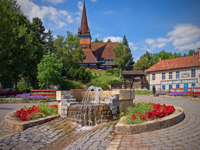 photo of view of The Wooden Church (Hungarian: Deszkatemplom) of Miskolc, Hungary.