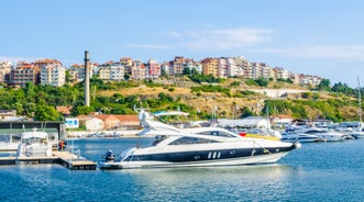 Photo of aerial view of the ancient seaside town, Nessebar, Bulgaria.