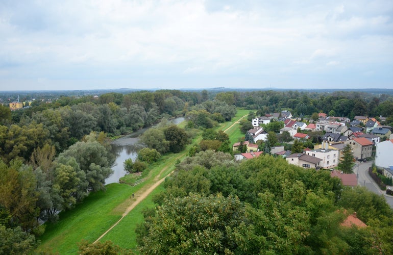 View of city of Oswiecim in Poland.