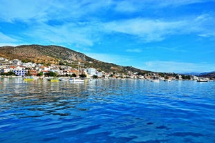 Photo of a small island with a fortress at the coast of Nafplio ,Greece.