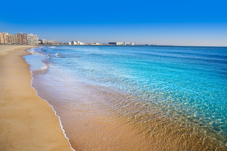 Santa Pola Tamarit beach in Alicante of Spain at Costa Blanca