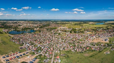 Aerial view of Vilnius old city.