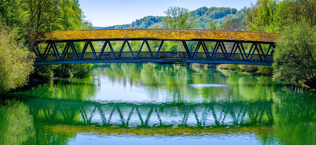 old footbridge of wolfratshausen - germany