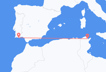 튀니스 출발, 파로 지구 도착 항공편