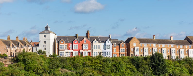 photo  of view of Panorama of houses in North Shields in Newcastle upon Tyne, England