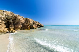 Photo of beautiful crystal clear water at Nature Reserve Oasis of Vendicari, Noto ,Italy.