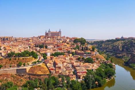 photo of view of Aerial view of the medieval old town ( Unesco World Heritage Sites) in the town Toledo, Spain