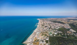 Photo of aerial view of the city of Fiumicino ,Italy.