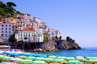 photo of Massa Lubrense and the Cathedral, Punta Lagno region, Sorrento peninsula, Italy.