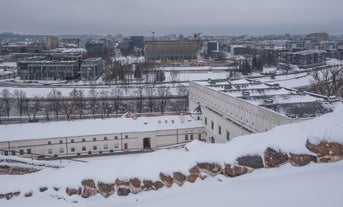 Aerial view of Vilnius old city.