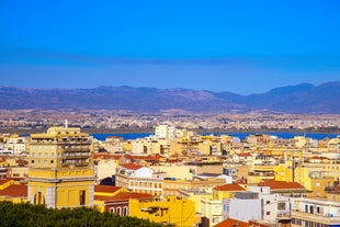 Photo of aerial view of Cagliari, Sardinia, Italy.