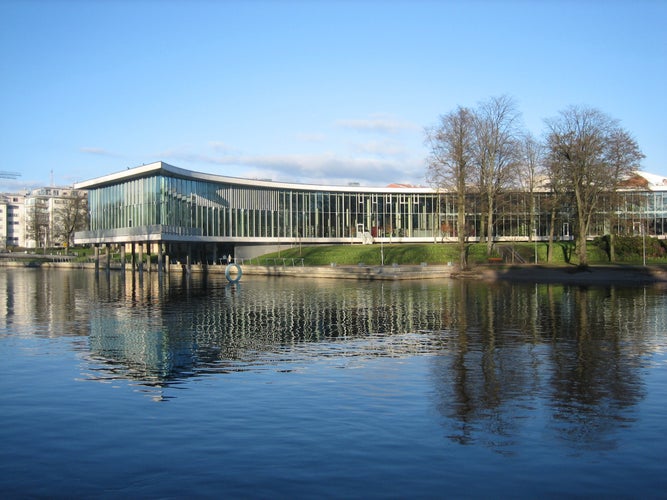 Exterior view of the public library in Halmstad,