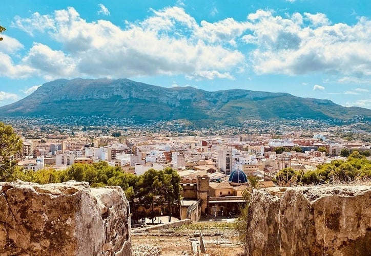 Denia, Alicante, Spain-Panoramic view from the castle of the old town Denia, Alicante.