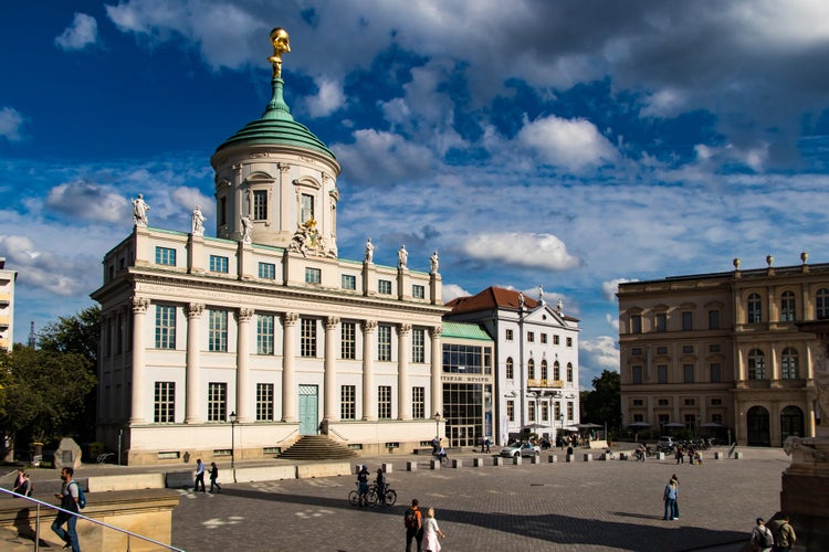 View to Nikolaikirche (St. Nicholas' Church) church in the old town of Potsdam, Brandenburg Germany