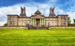 Photo of beautiful view of the old town city of Edinburgh from Calton Hill, United Kingdom.