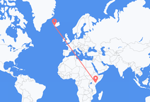 Loty z Garissa, Kenia do Reykjaviku, Islandia