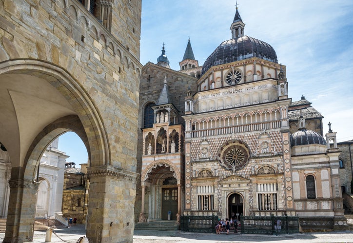 Beautiful architecture of the Basilica of Santa Maria Maggiore in Bergamo, Italy