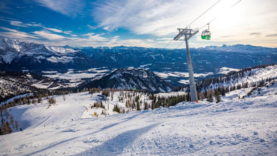 Tauplitz Alm close to Bad Mitterndorf in Styria, Austria, in winter.