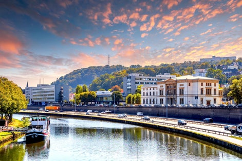 Photo of beautiful landscape of old city of Saarbrücken, Germany.