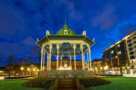 Musikkpaviljongen in Bergen City Park at dusk, Norway