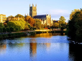 Photo of Worcester Cathedral and the River Severn, Worcester, Worcestershire, England.