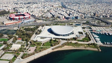 Photo of  A popular beach on the city coast, Piraeus, Greece.