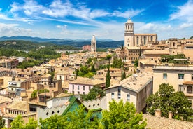 Photo of panoramic aerial view of beautiful Blanes in Costa Brava on a beautiful summer day, Spain.