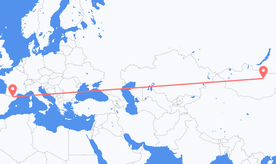 Flyreiser fra Mongolia til Andorra