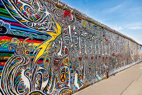 Photo of Berlin Wall graffiti, It's a 1.3 km long part of original Berlin Wall which collapsed in 1989.