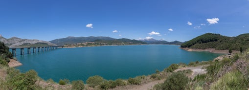 Photo of Santander city beach aerial panoramic view.