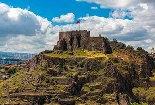 View of Ankara castle and general view of old town.