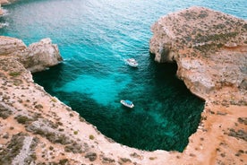 From Mellieha: Round Comino/Gozo Cruise with Wine and Water