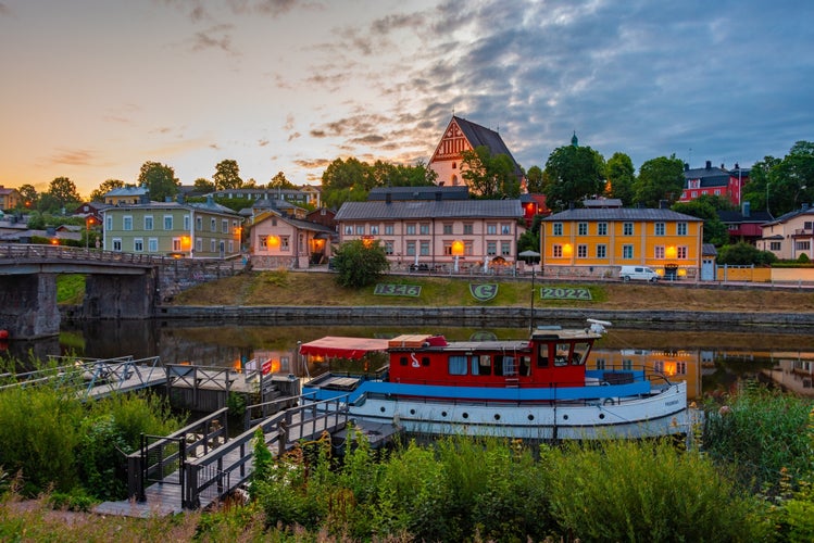 Cityscape of Finnish town Porvoo.