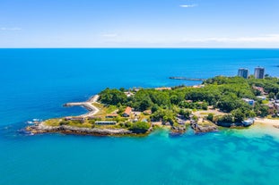 Photo of amazing aerial view of town of Kiten, Burgas Region, Bulgaria.