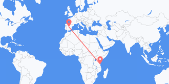 Vuelos de Tanzania a España