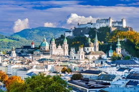 Austria, Rainbow over Salzburg castle