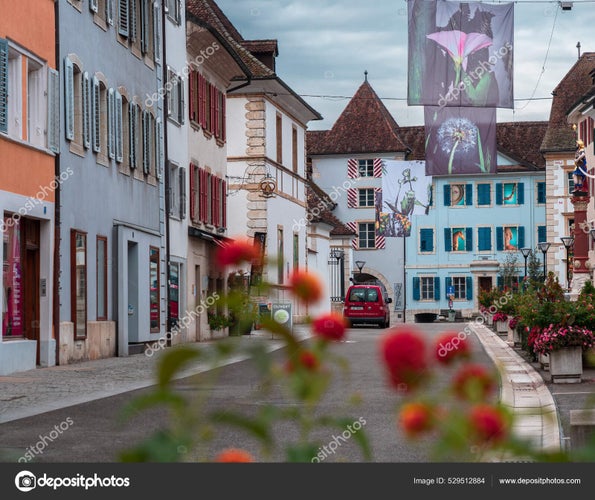 photo of view of Delémont, Switzerland.