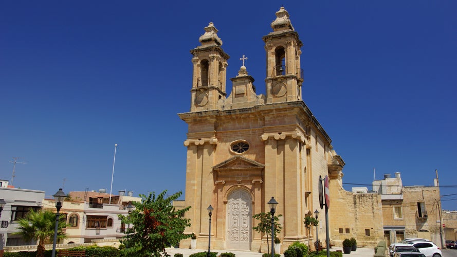 photo of view of Saint Ubaldeska Church. Triq L Arkata. Rahal Gdid. Paola. Malta.