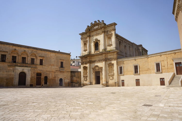 Photo of exterior of historic buildings, Mesagne, Brindisi province, Apulia, Italy.