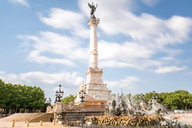 Photo of Bordeaux aerial panoramic view. Bordeaux is a port city on the Garonne river in Southwestern France.