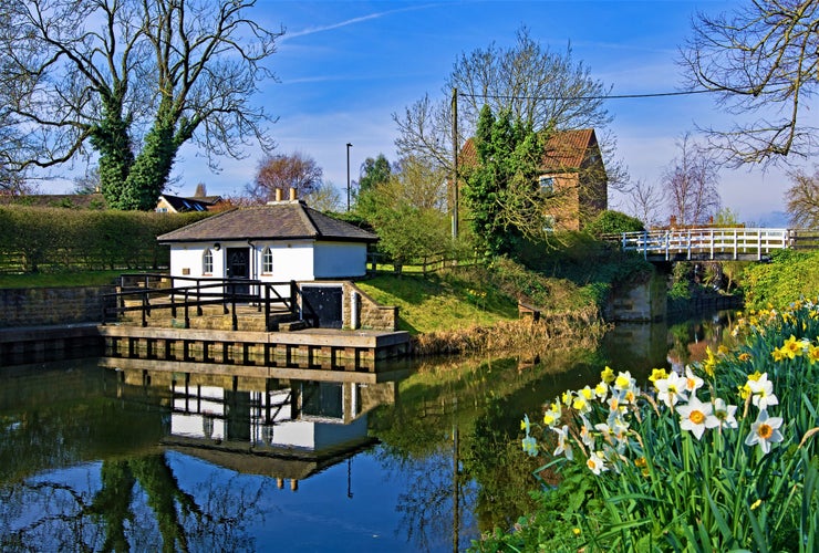 photo of view of Taken to capture a series of elaborate reflections in Ripon canal, Ripon, England.