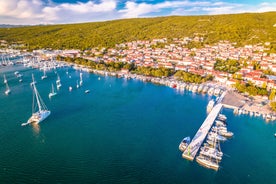 Photo of aerial view of Crikvenica town on Adriatic sea waterfront , Kvarner bay region of Croatia.