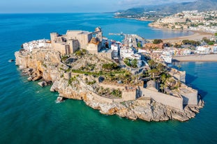 Photo of View on Peniscola from the top of Pope Luna's Castle , Valencia, Spain.