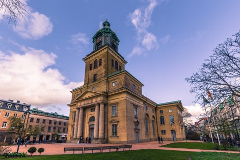 photo of Gothenburg Cathedral with tourists in Gothenburg, Sweden.