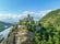 Photo of aerial view of Strekov castle ruin near Usti nad Labem above the Elbe river in Czechia.