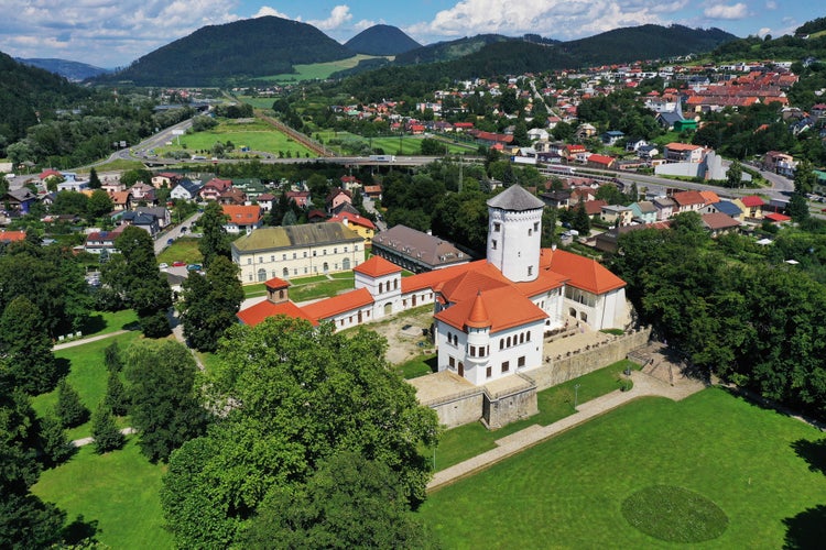 photo of view of Aerial view of Budatinsky Castle in Zilina, Slovakia.