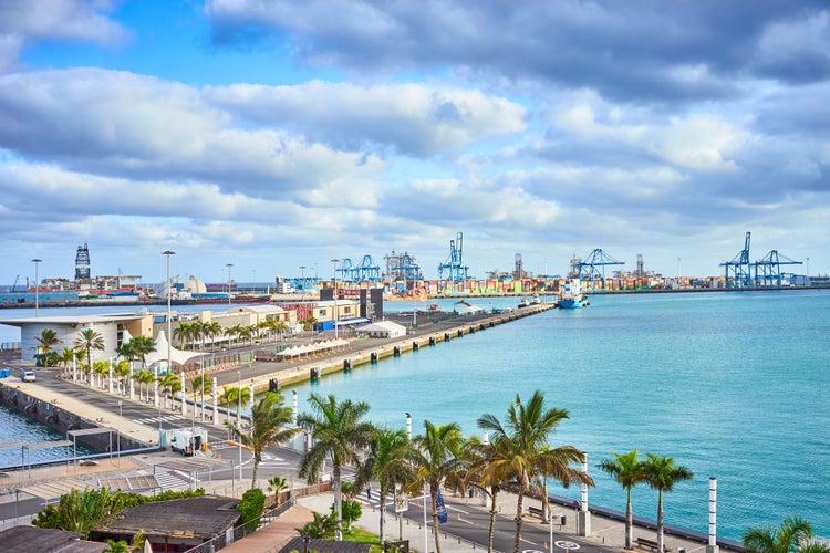 Photo of commercial Harbor of Las Palmas.